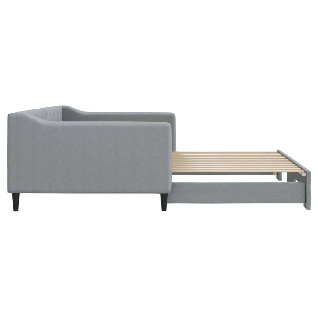 Divano Letto con Letto Estraibile Grigio Chiaro 100x200 Tessuto - homemem39