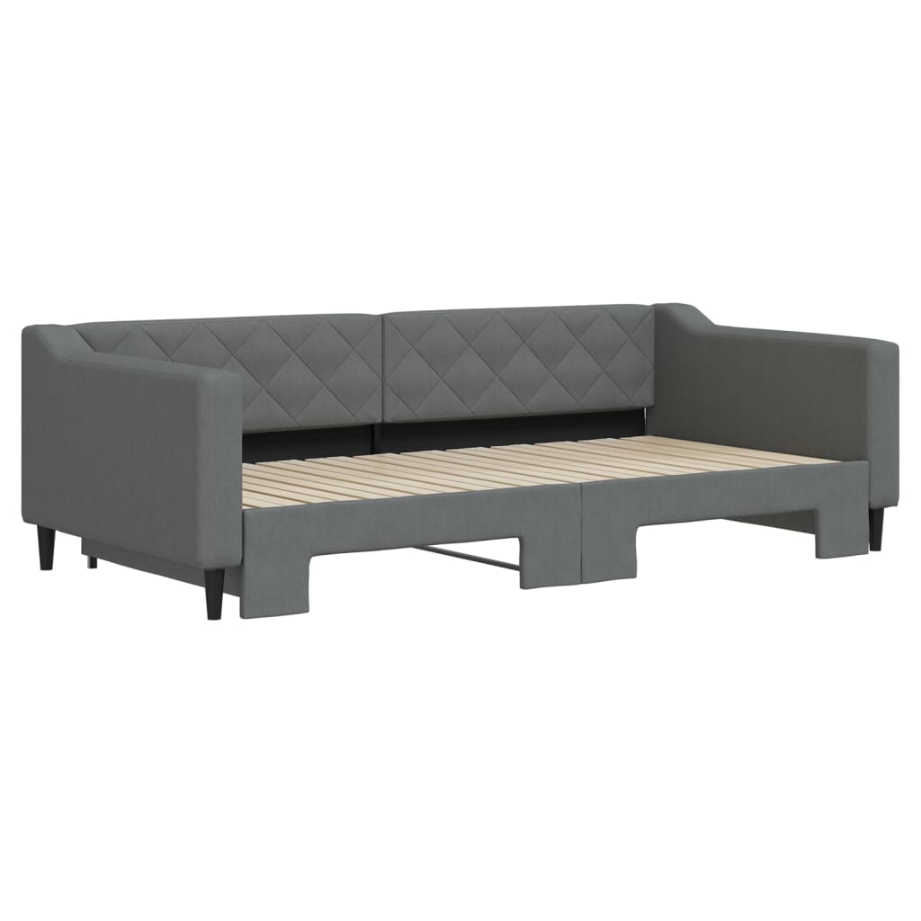 Divano Letto con Letto Estraibile Grigio Scuro 100x200 Tessuto - homemem39
