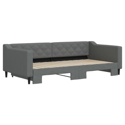 Divano Letto con Letto Estraibile Grigio Scuro 100x200 Tessuto - homemem39