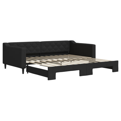 Divano Letto con Letto Estraibile Nero 100x200 cm in Tessuto - homemem39