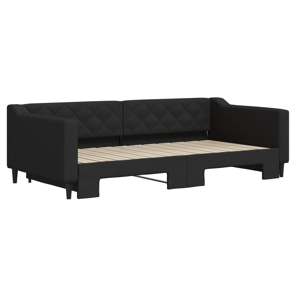 Divano Letto con Letto Estraibile Nero 100x200 cm in Tessuto - homemem39