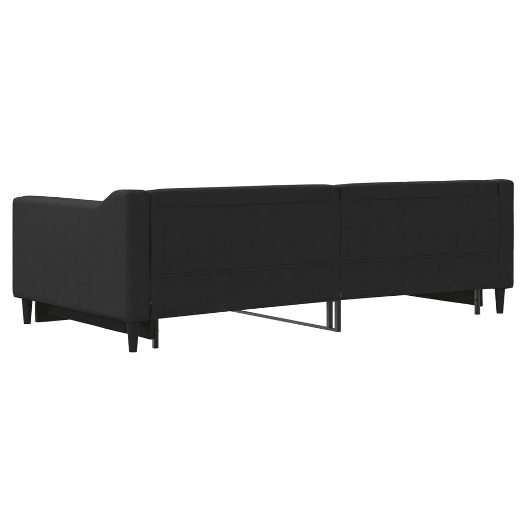 Divano Letto con Letto Estraibile Nero 100x200 cm in Tessuto - homemem39