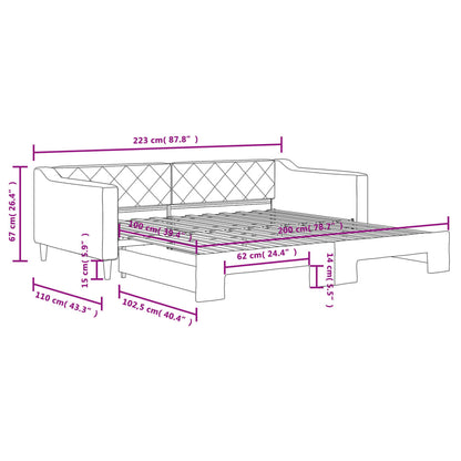 Divano Letto con Letto Estraibile Tortora 100x200 cm in Tessuto | homemem39