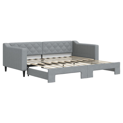 Divano Letto con Letto Estraibile Grigio Chiaro 90x190 Tessuto | homemem39