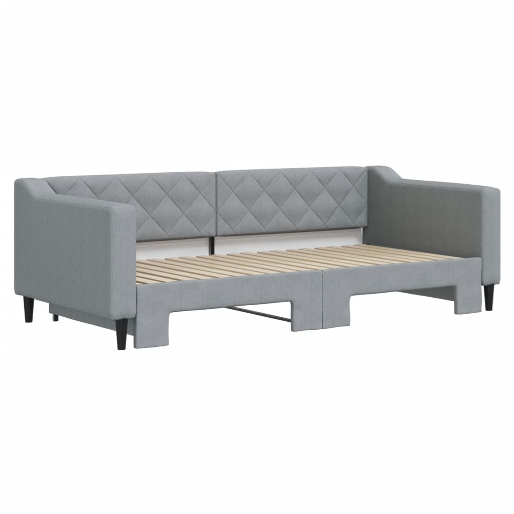 Divano Letto con Letto Estraibile Grigio Chiaro 90x190 Tessuto | homemem39