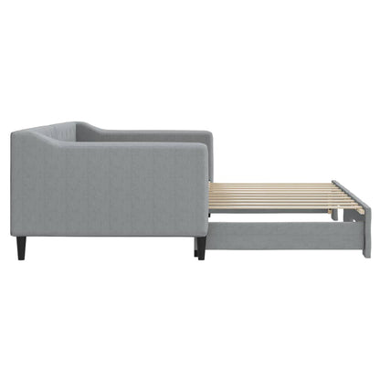Divano Letto con Letto Estraibile Grigio Chiaro 90x190 Tessuto | homemem39