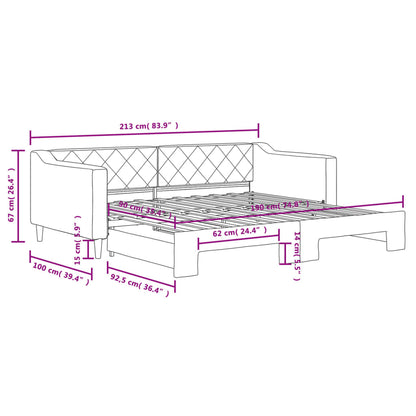 Divano Letto con Letto Estraibile Grigio Chiaro 90x190 Tessuto | homemem39