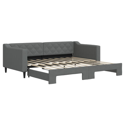 Divano Letto con Letto Estraibile Grigio Scuro 90x190cm Tessuto - homemem39