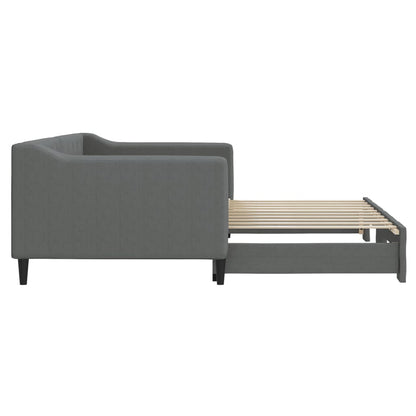 Divano Letto con Letto Estraibile Grigio Scuro 90x190cm Tessuto - homemem39