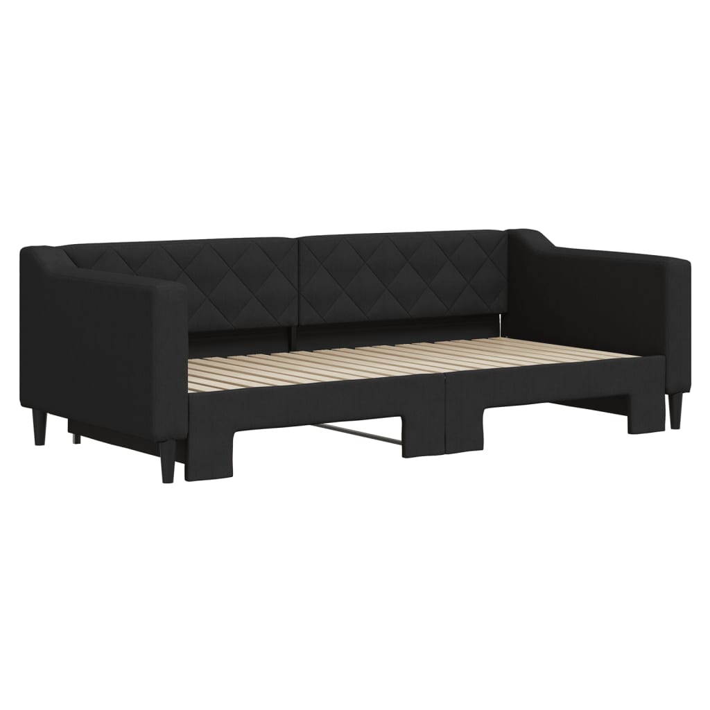 Divano Letto con Letto Estraibile Nero 90x190 cm in Tessuto | homemem39