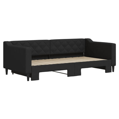 Divano Letto con Letto Estraibile Nero 90x190 cm in Tessuto | homemem39
