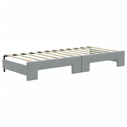 Divano Letto Estraibile Materassi Grigio Chiaro 80x200 Tessuto - homemem39