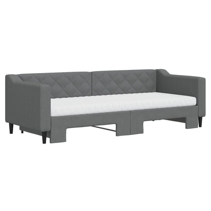 Divano Letto Estraibile Materassi Grigio Scuro 80x200cm Tessuto - homemem39