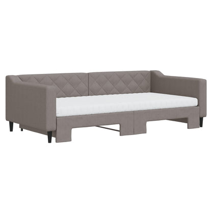 Divano Letto Estraibile con Materassi Tortora 100x200cm Tessuto - homemem39