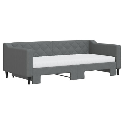 Divano Letto Estraibile Materassi Grigio Scuro 90x190cm Tessuto - homemem39