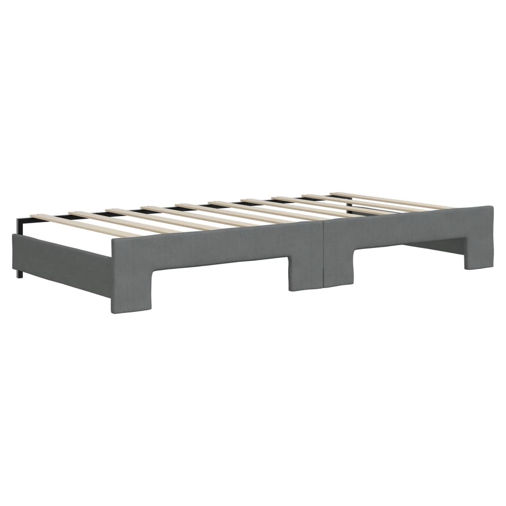 Divano Letto Estraibile Materassi Grigio Scuro 90x190cm Tessuto - homemem39