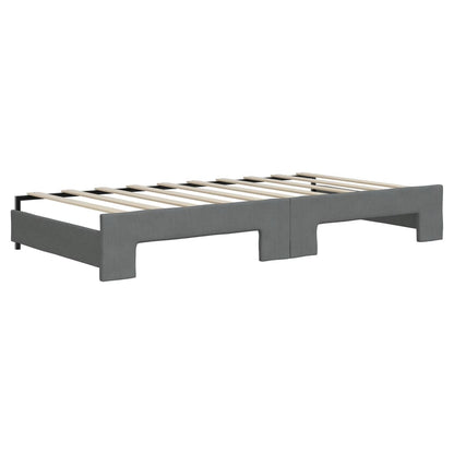 Divano Letto Estraibile Materassi Grigio Scuro 90x190cm Tessuto - homemem39