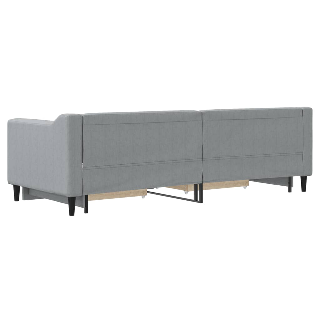 Divano Letto Estraibile Cassetti Grigio Chiaro 80x200cm Tessuto - homemem39