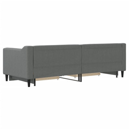 Divano Letto Estraibile Cassetti Grigio Scuro 80x200cm Tessuto - homemem39