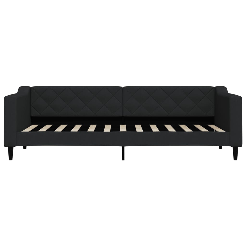 Divano Letto Estraibile con Cassetti Nero 80x200 cm in Tessuto | homemem39