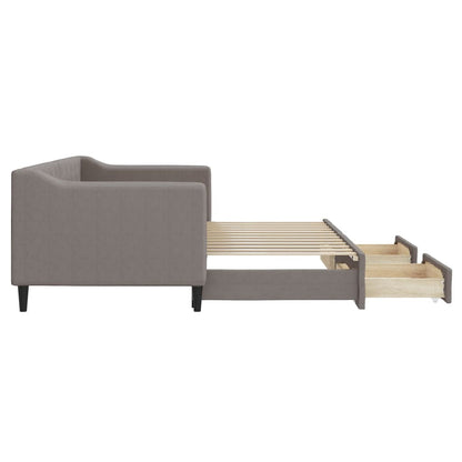 Divano Letto Estraibile con Cassetti Tortora 80x200 cm Tessuto | homemem39