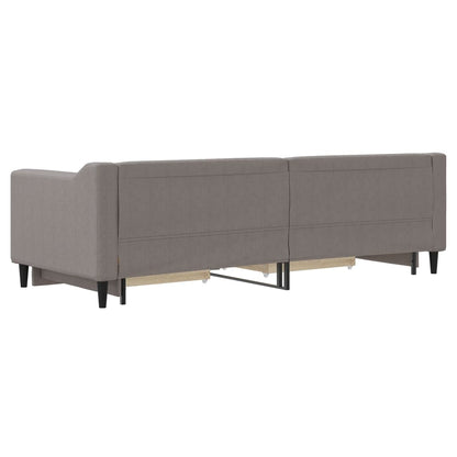 Divano Letto Estraibile con Cassetti Tortora 80x200 cm Tessuto | homemem39