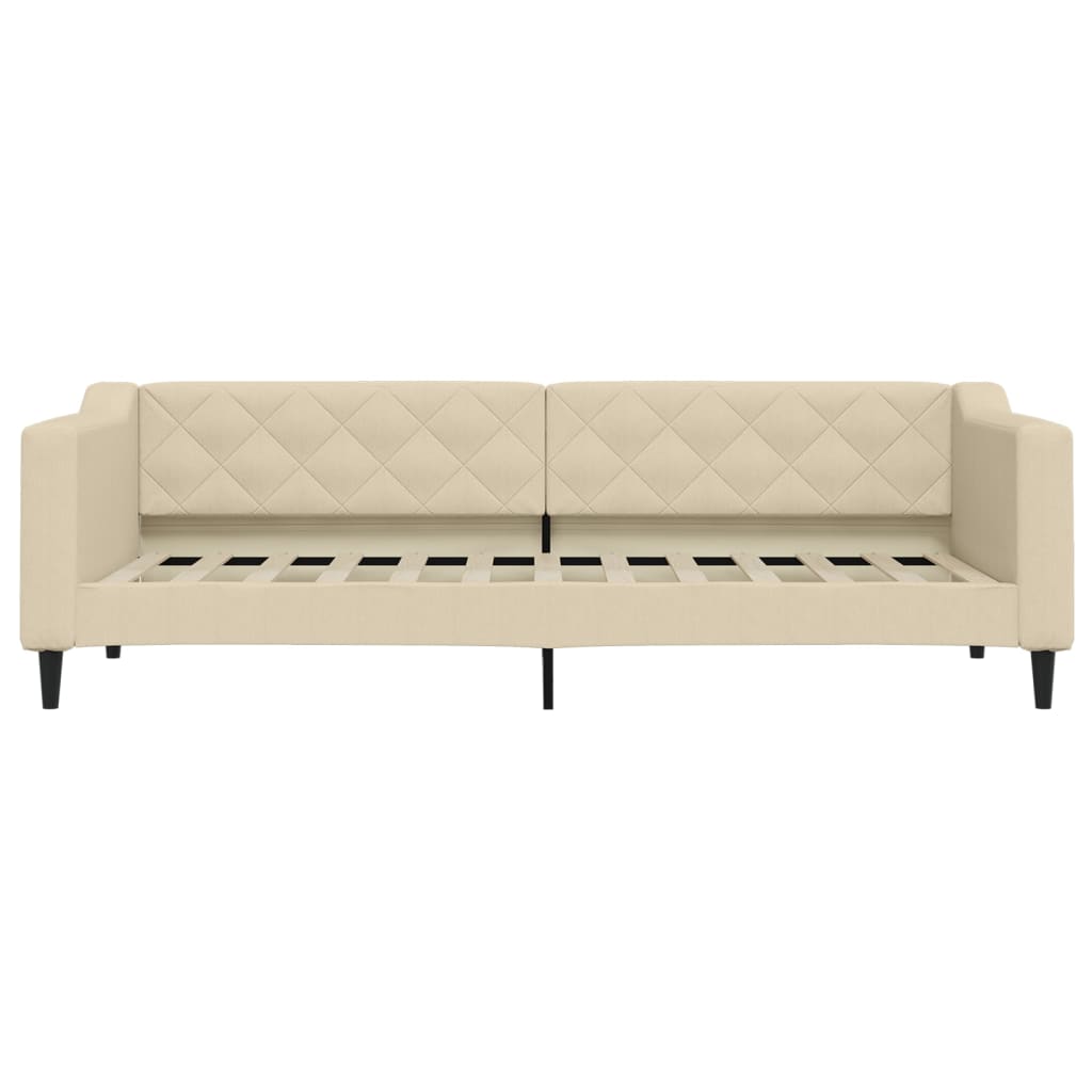 Divano Letto Estraibile con Cassetti Crema 80x200 cm in Tessuto | homemem39