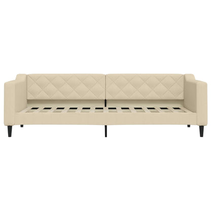 Divano Letto Estraibile con Cassetti Crema 80x200 cm in Tessuto | homemem39