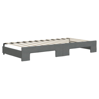 Divano Letto Estraibile Cassetti Grigio Scuro 90x200cm Tessuto - homemem39