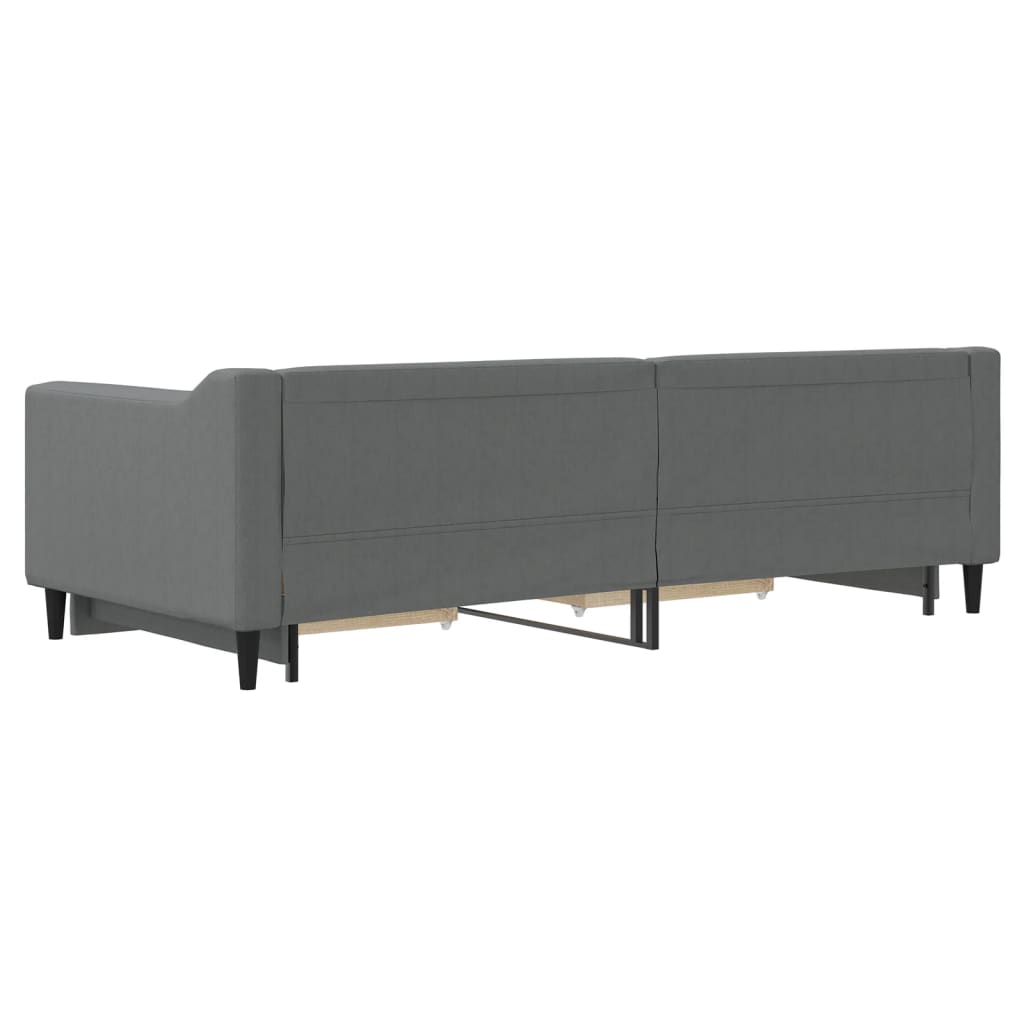 Divano Letto Estraibile Cassetti Grigio Scuro 90x200cm Tessuto - homemem39