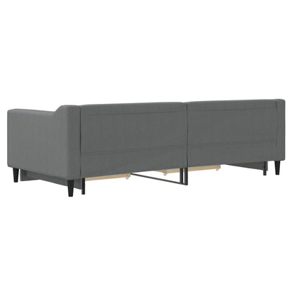 Divano Letto Estraibile Cassetti Grigio Scuro 90x200cm Tessuto - homemem39