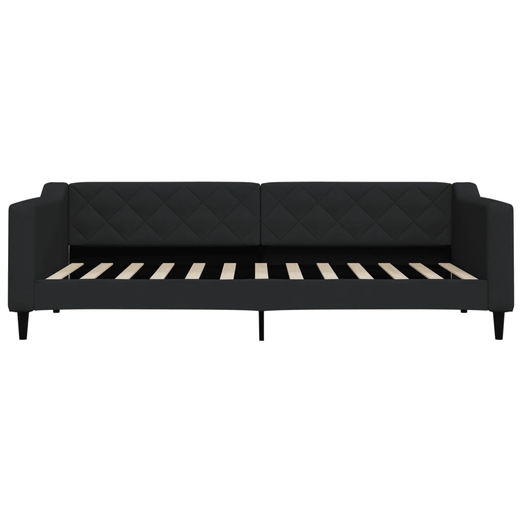 Divano Letto Estraibile con Cassetti Nero 90x200 cm in Tessuto - homemem39