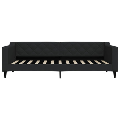 Divano Letto Estraibile con Cassetti Nero 90x200 cm in Tessuto - homemem39