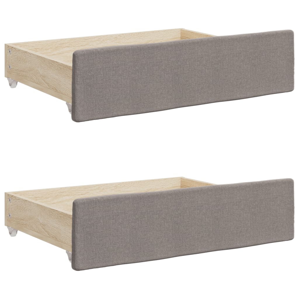 Divano Letto Estraibile con Cassetti Tortora 100x200 cm Tessuto | homemem39