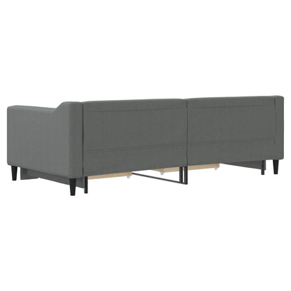 Divano Letto Estraibile Cassetti Grigio Scuro 90x190cm Tessuto - homemem39