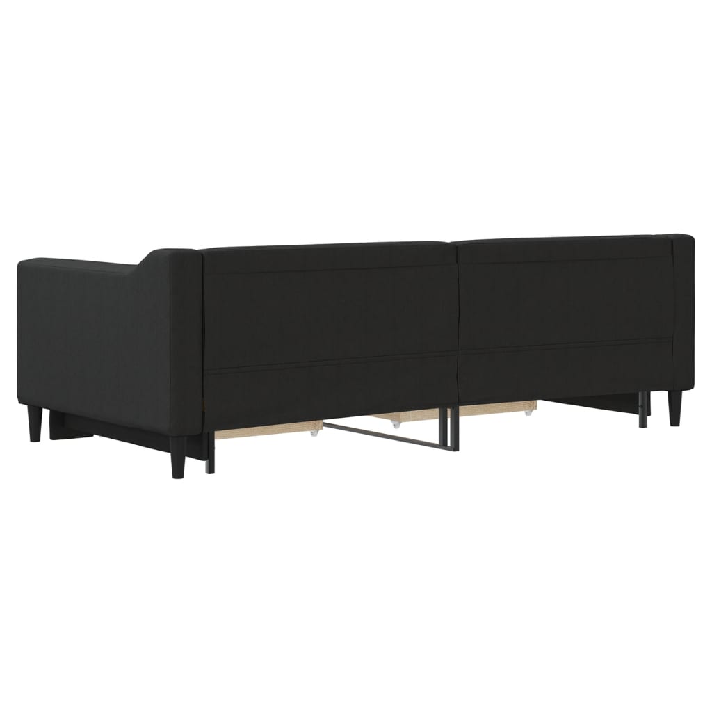 Divano Letto Estraibile con Cassetti Nero 90x190 cm in Tessuto | homemem39