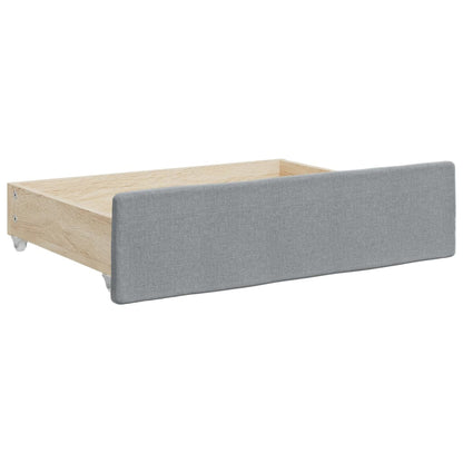Divano Letto Estraibile Cassetti Grigio Chiaro 80x200cm Tessuto | homemem39