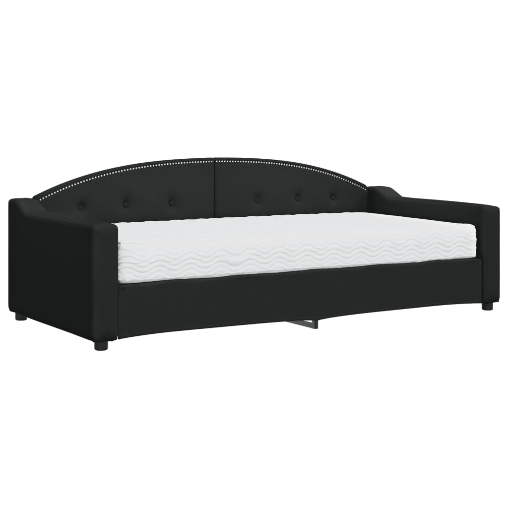Divano Letto con Materasso Nero 90x200 cm in Tessuto | homemem39