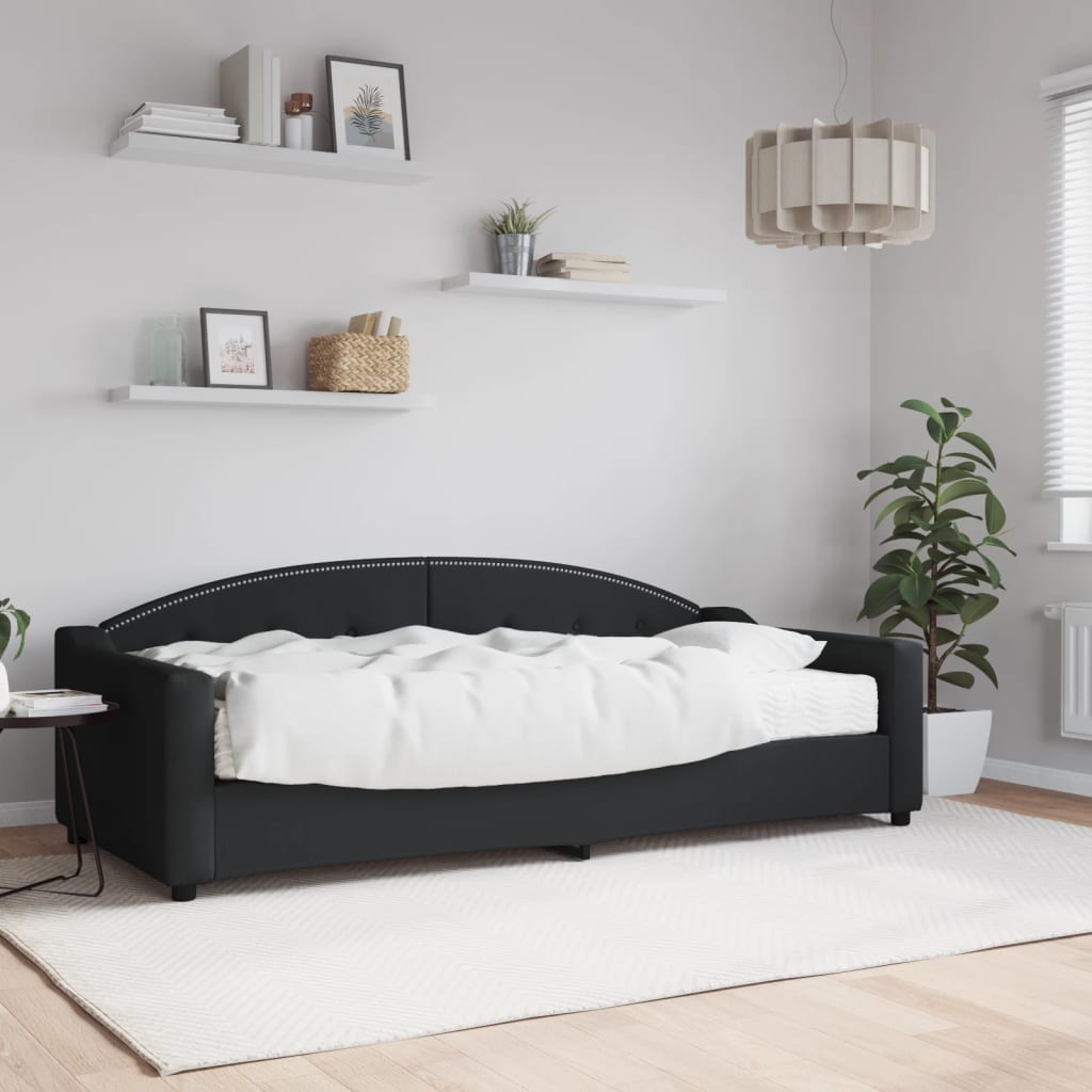 Divano Letto con Materasso Nero 90x200 cm in Tessuto | homemem39