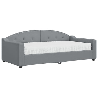 Divano Letto con Materasso Grigio Chiaro 90x190 cm in Tessuto | homemem39
