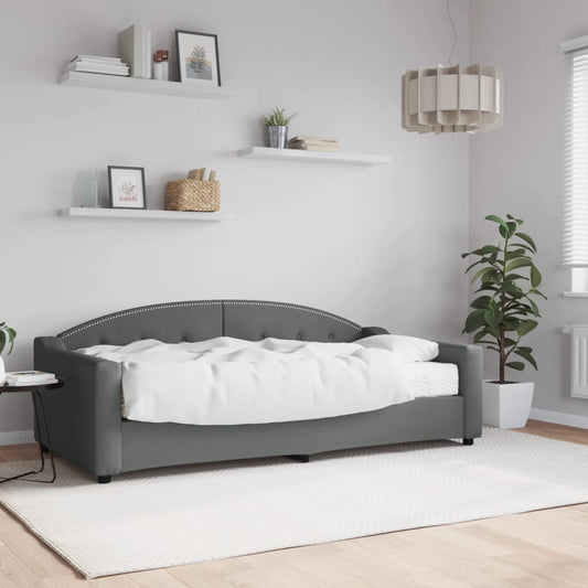 Divano Letto con Materasso Grigio Scuro 90x190 cm in Tessuto - homemem39