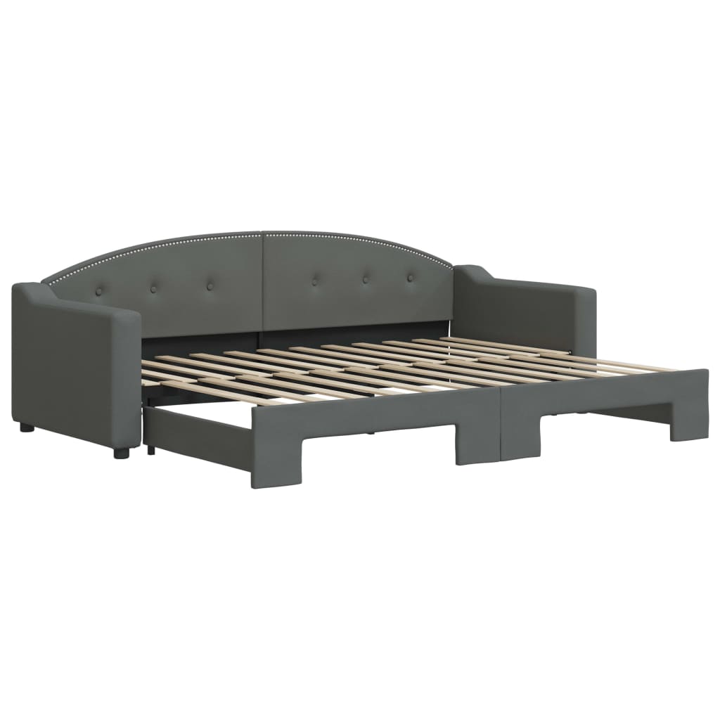 Divano Letto con Letto Estraibile Grigio Scuro 80x200 Tessuto | homemem39