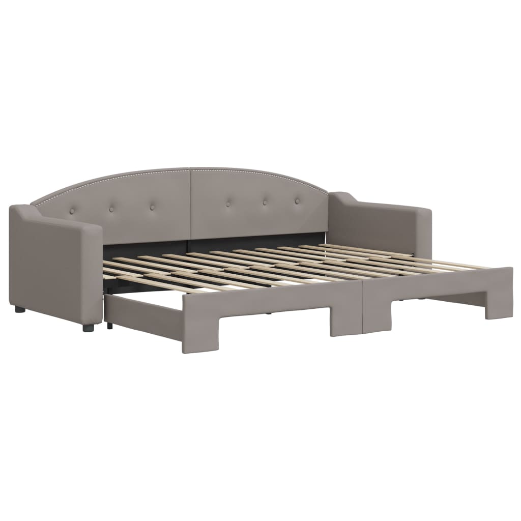 Divano Letto con Letto Estraibile Tortora 80x200 cm Tessuto | homemem39