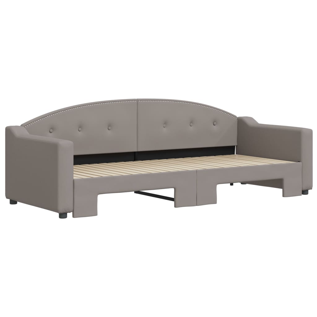 Divano Letto con Letto Estraibile Tortora 80x200 cm Tessuto | homemem39