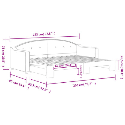 Divano Letto con Letto Estraibile Tortora 80x200 cm Tessuto | homemem39
