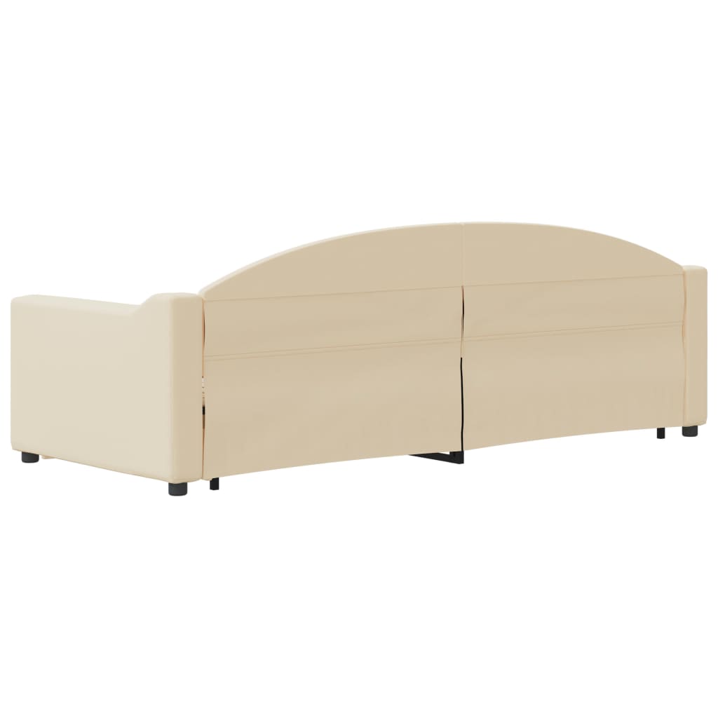 Divano Letto con Letto Estraibile Crema 80x200 cm Tessuto - homemem39