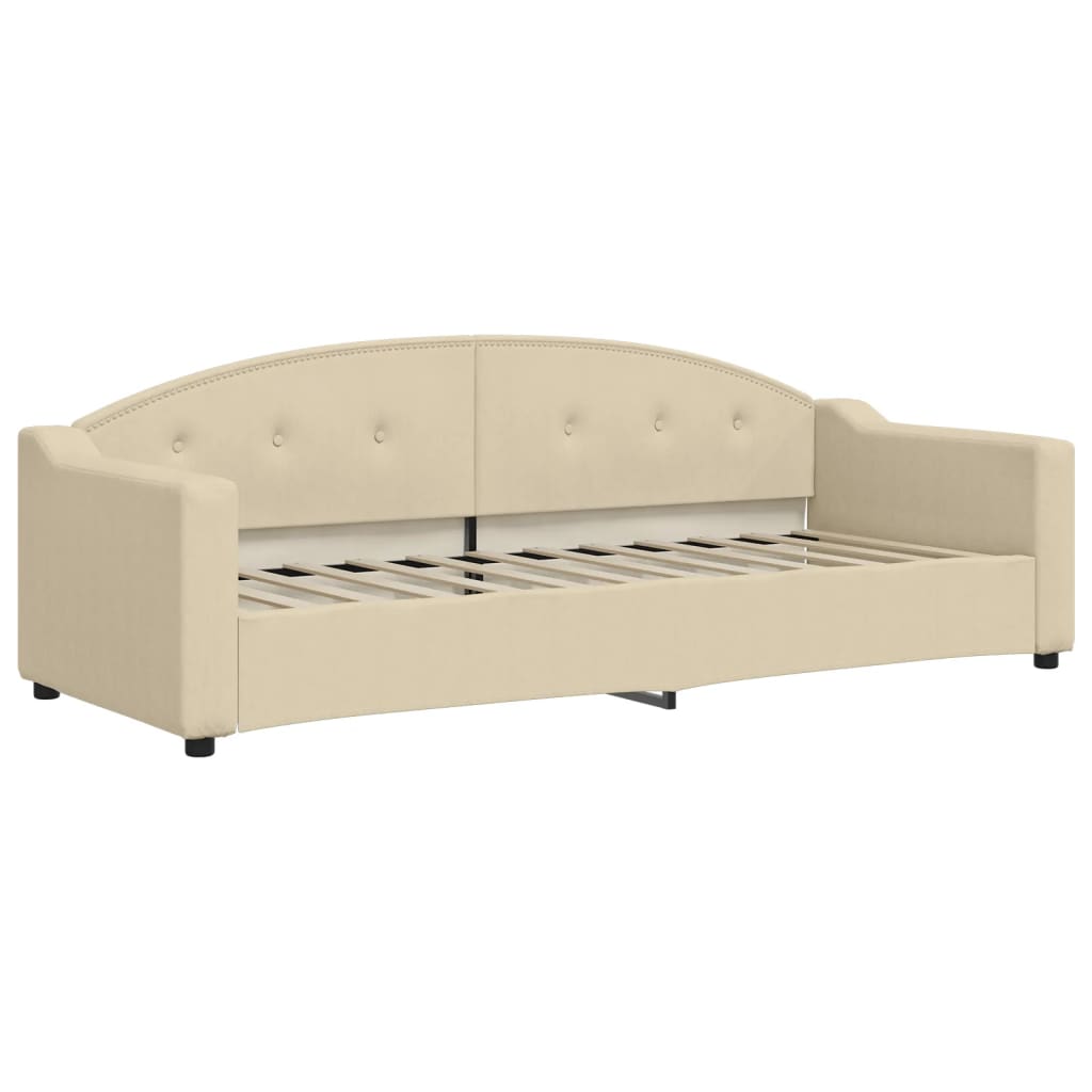 Divano Letto con Letto Estraibile Crema 80x200 cm Tessuto - homemem39