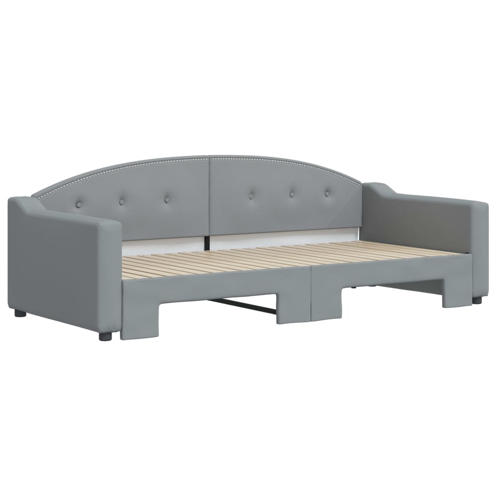 Divano Letto con Letto Estraibile Grigio Chiaro 90x200 Tessuto - homemem39