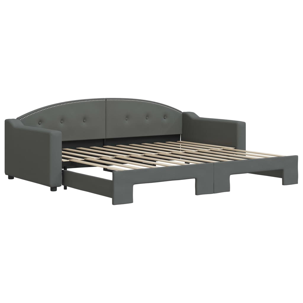 Divano Letto con Letto Estraibile Grigio Scuro 90x200cm Tessuto - homemem39