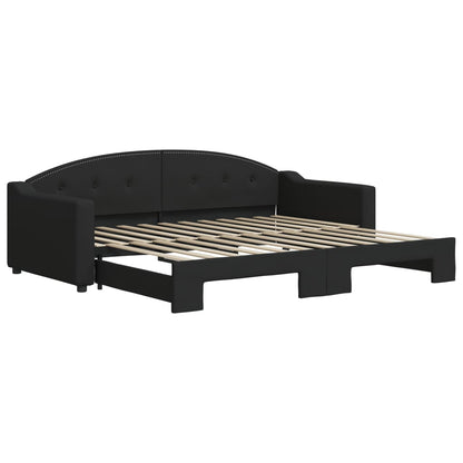 Divano Letto con Letto Estraibile Nero 90x200 cm in Tessuto | homemem39